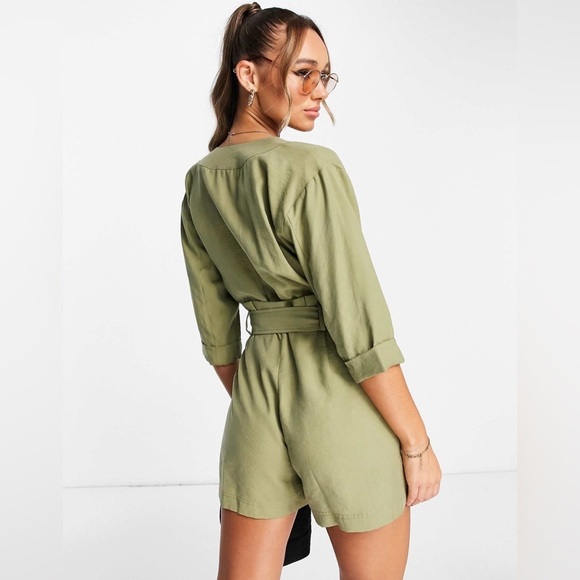 Mango Green Wrap Jumpsuit with Belted Waist NWOT - Picture 3 of 5